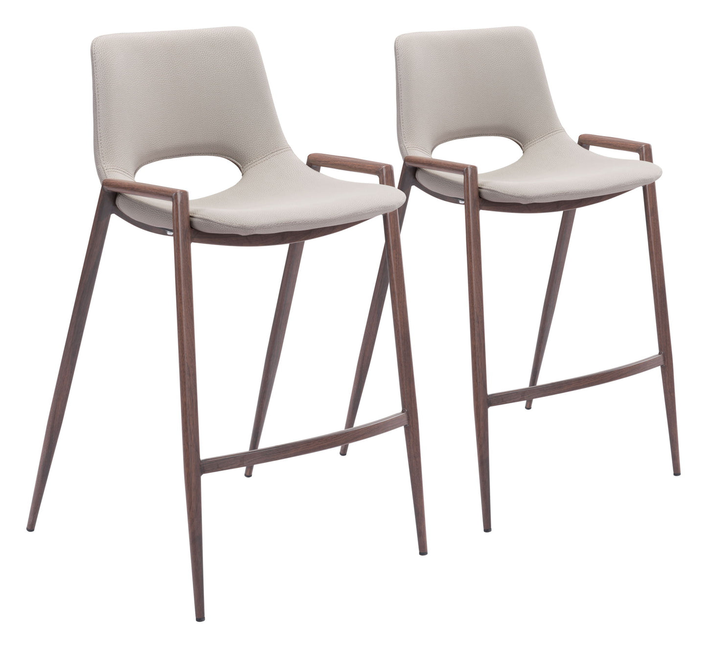 Desi - Counter Stool With Walnut Legs (Set of 2)