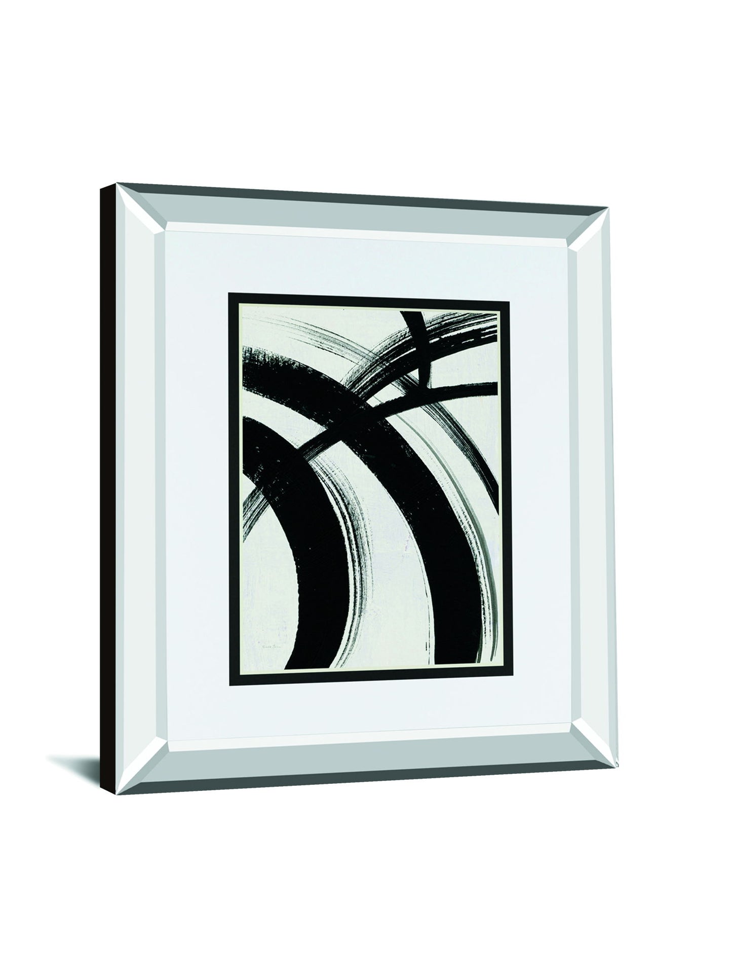 Spontaneous I By Farida Zaman Mirrored Frame - Black