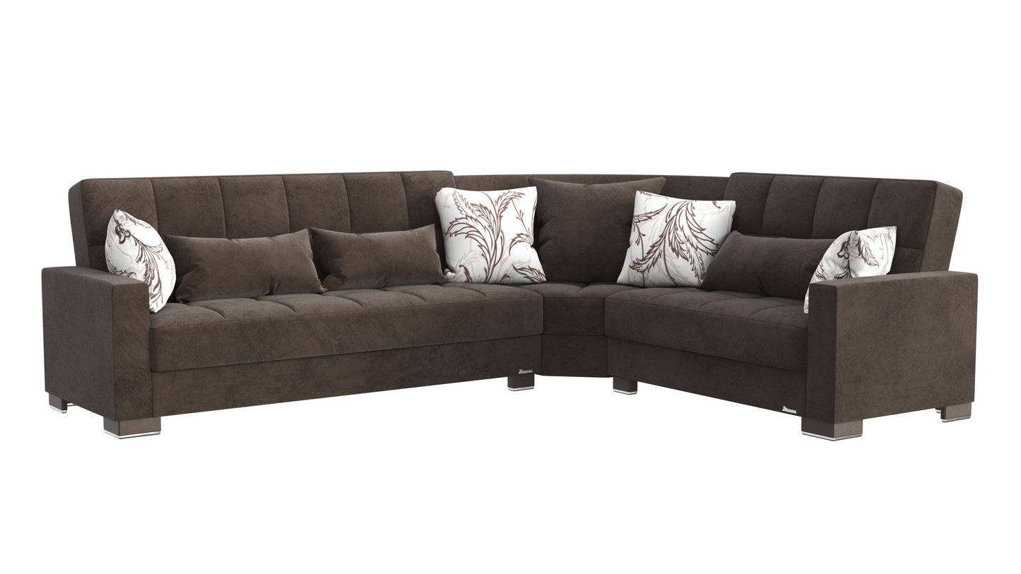 Ottomanson Armada - Upholstered Convertible Sectional With Storage - Microfiber