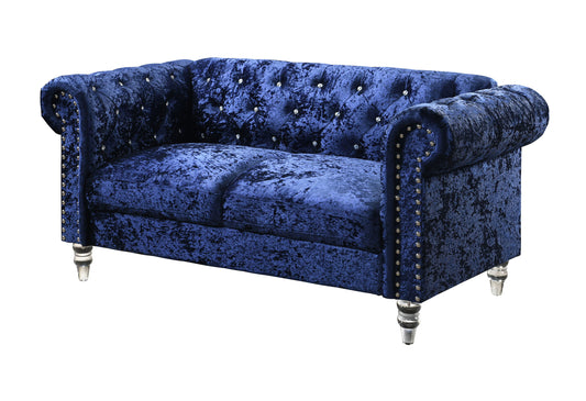 U9550 - Velvet Loveseat - Blue