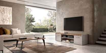 Nora - 3 Door TV Unit - Beige / Light Brown