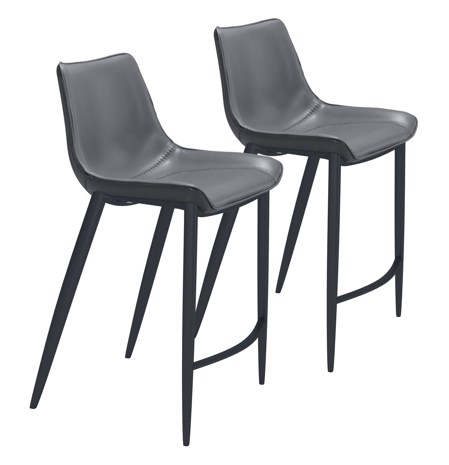 Magnus - Counter Chair (Set of 2) - Dark Gray / Black