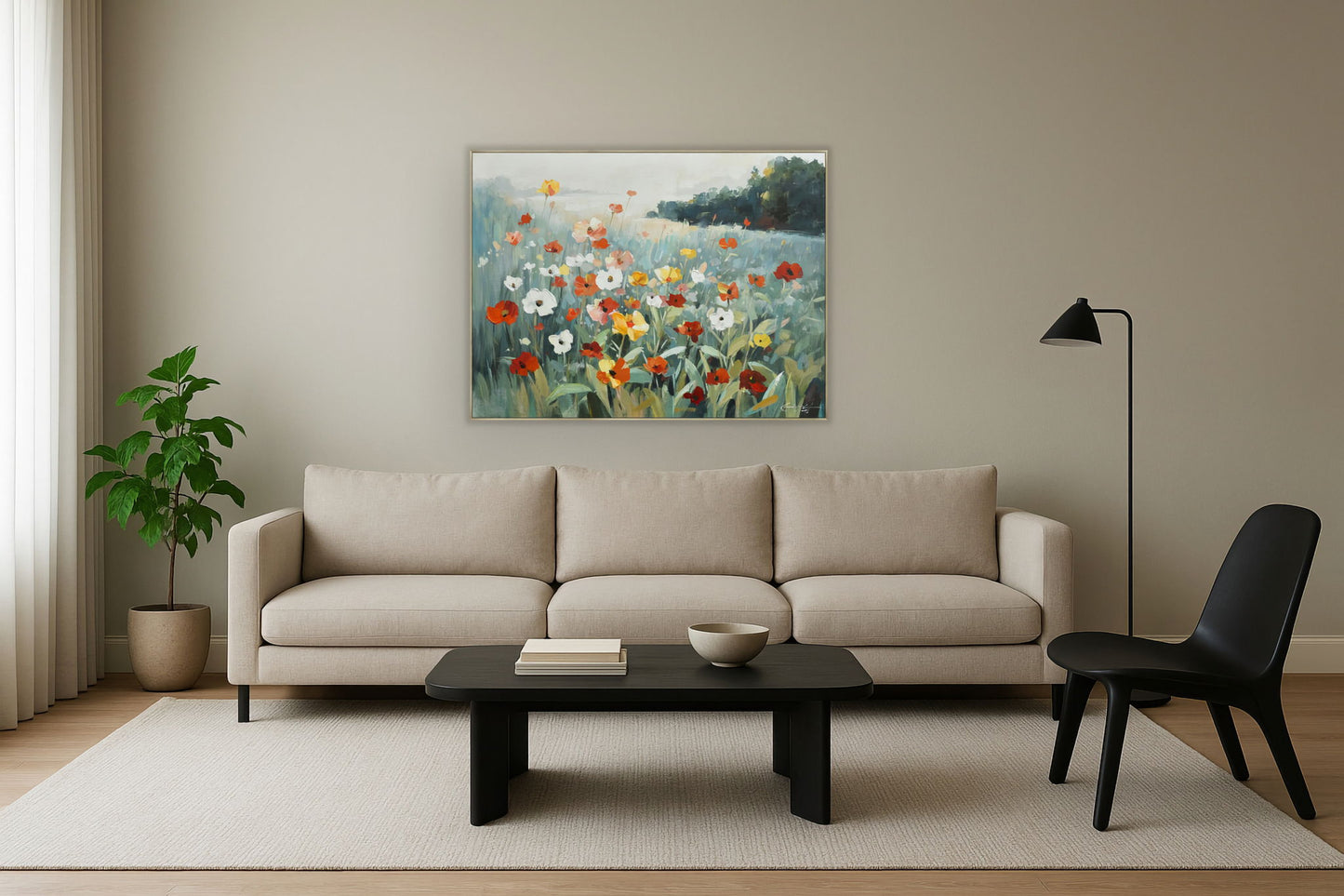 Morning Meadow - 36" x 47" Framed Wall Art