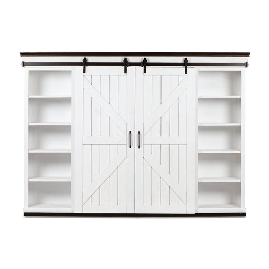 Harrison - Entertainment Center Doors - Distressed White