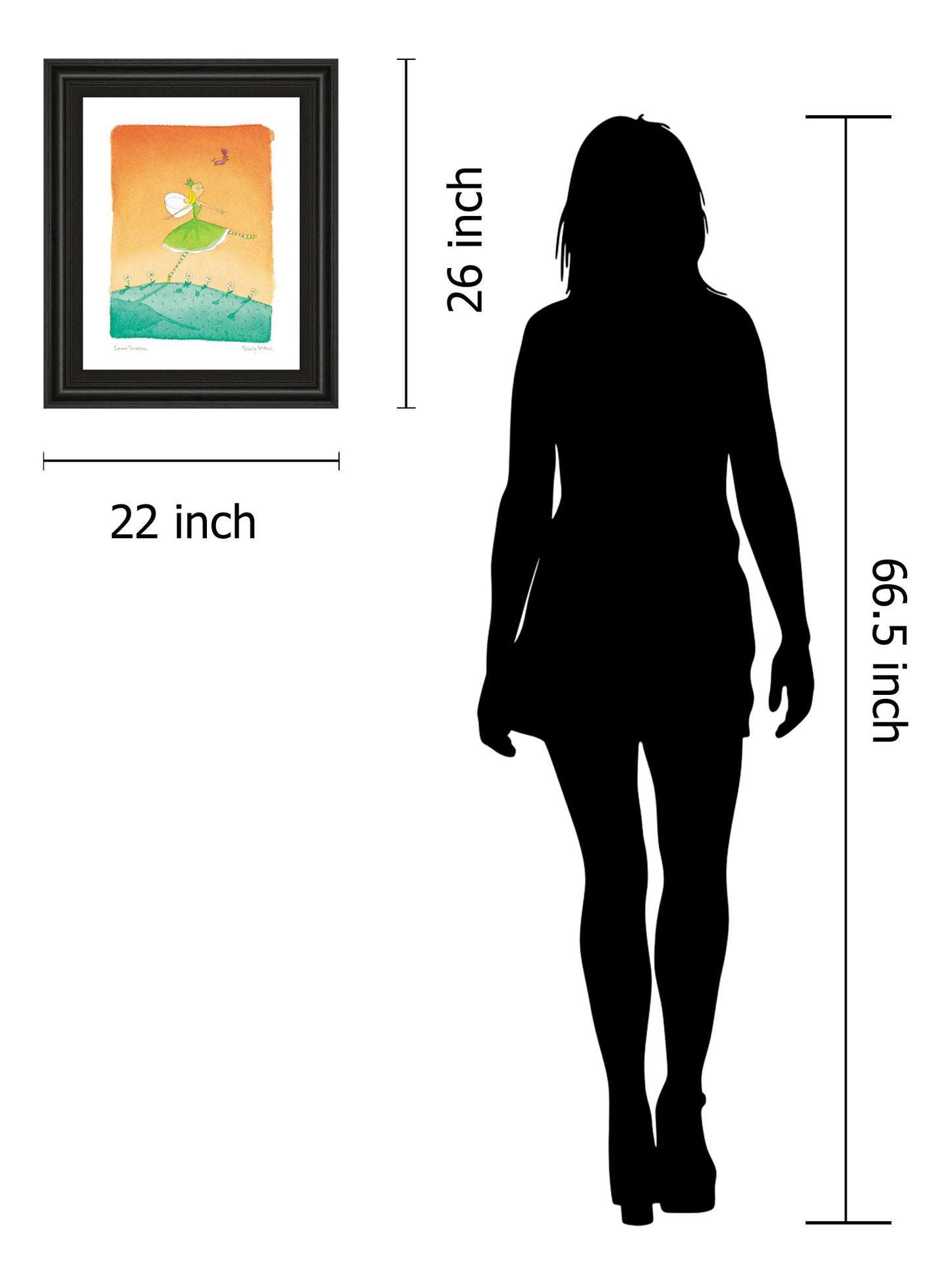 Felicity Wishes IV By Emma Thomson - Framed Print Wall Art - Orange