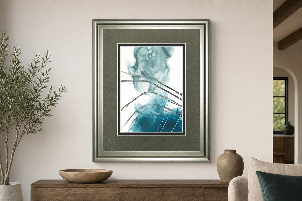 34x40 Bella Indigo I By June Erica Vess - Blue