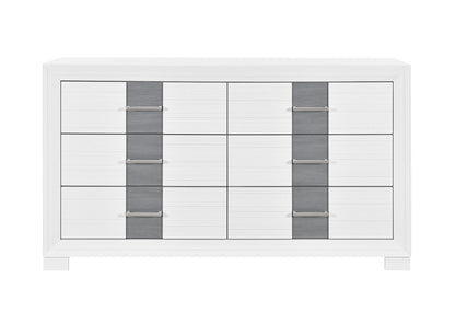 Optimus - 4 Piece Bedroom Set (King Bed, Dresser, Mirror, Nightstand) - White
