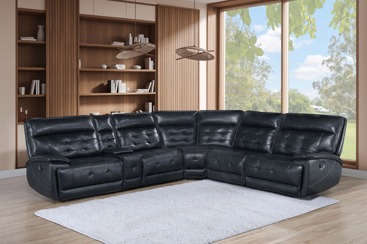 Warner - 3 Piece Manual Sectional - Black