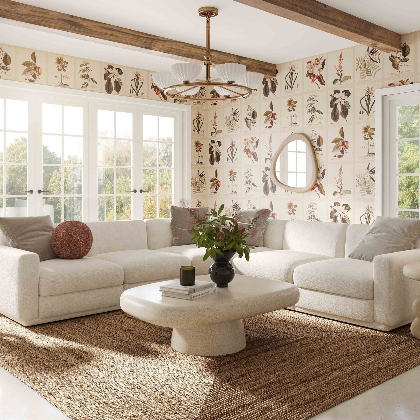 Perry - Modular Wedge Corner Chair - Cream