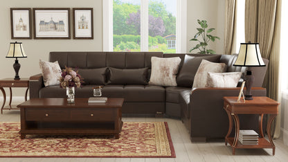 Ottomanson Armada X - Upholstered Convertible Wood Trimmed Sectional With Storage