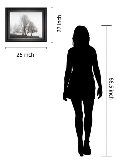 Fog And Trees At Dusk By Lsh - Framed Print Wall Art - Dark Gray