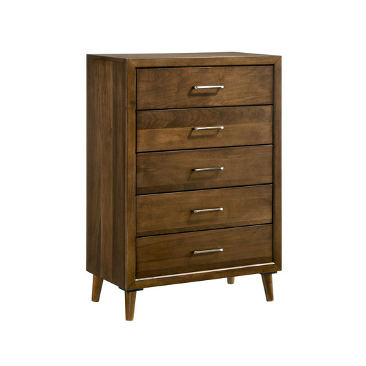 Malibu - 5-Drawer Chest - Walnut