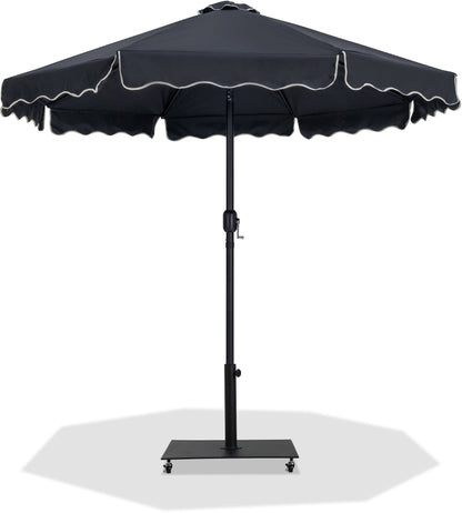 Amalfi - Aluminum Patio Umbrella - Black Base / Black Pole
