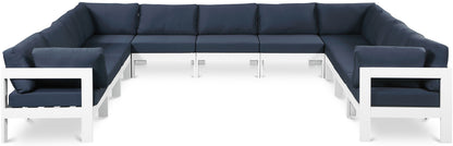 Nizuc - Outdoor Patio 11 Piece Modular Sectional With White Frame