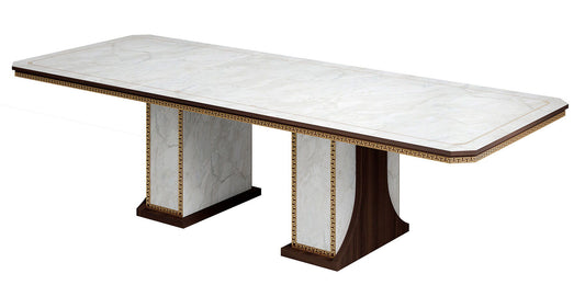 Romantica - Dining Table With 2 Extensions - Light Beige / Brown Walnut