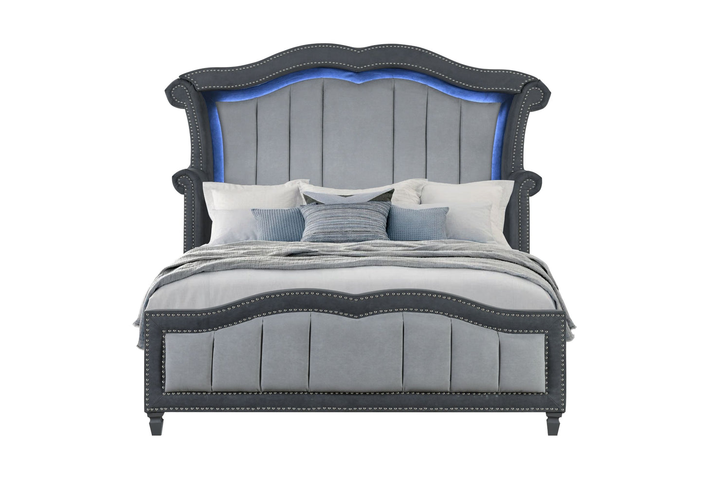 Vanna - Queen Bed - Dark Gray