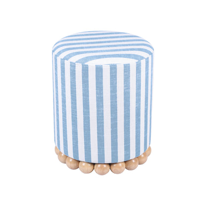 Dex - Striped Linen Ottoman