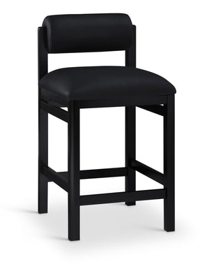 Roundhill - Faux Leather Counter Stool - Black Frame