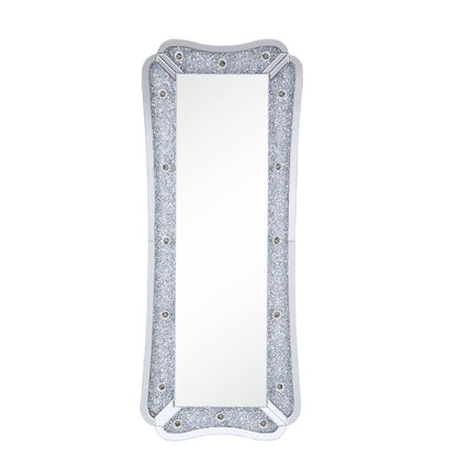 Noralie - 63" Floor Mirror With Faux Diamonds - Mirrored