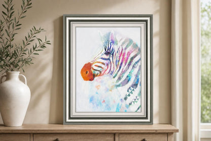 22x26 Fluorescent Zebra I By Victoria Borges - Gray