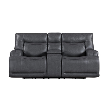 Titan - Console Loveseat With Dual Recliners - Gray