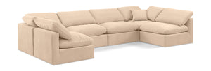 Indulge - Velvet 6 Piece Modular U-Shaped Sectional