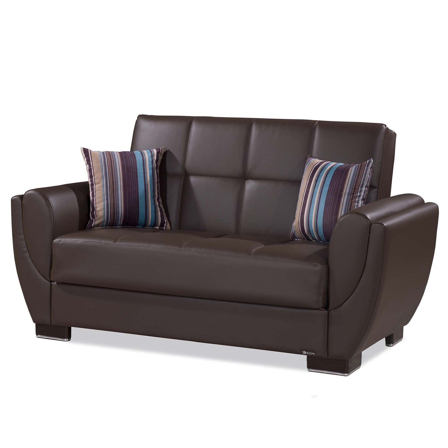 Ottomanson Armada Air - Upholstered Convertible Loveseat With Storage - Brown PU