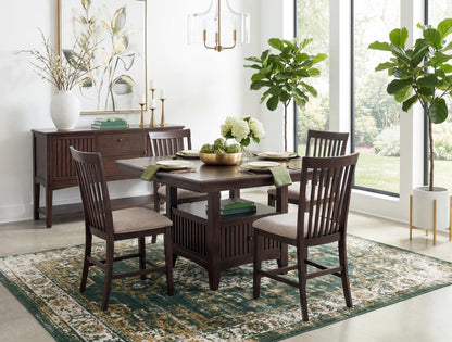 Caldwell - Complete Counter Height Dining Table With Storage Base - Espresso