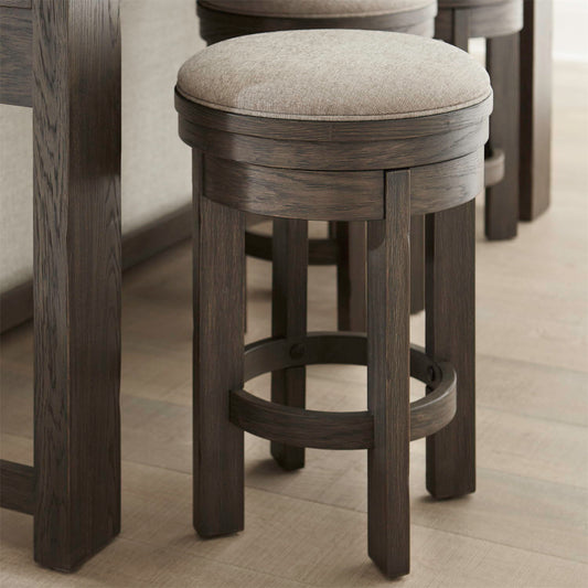 Lennox Hill - Upholstered Swivel Console Stool - Bark