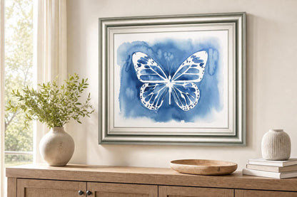 22x26 Butterfly Inkling II By Grace Popp - Blue