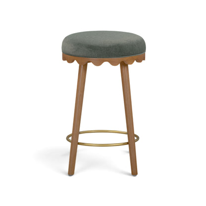 Oodle - Performance Vegan Mohair Light Walnut Stool