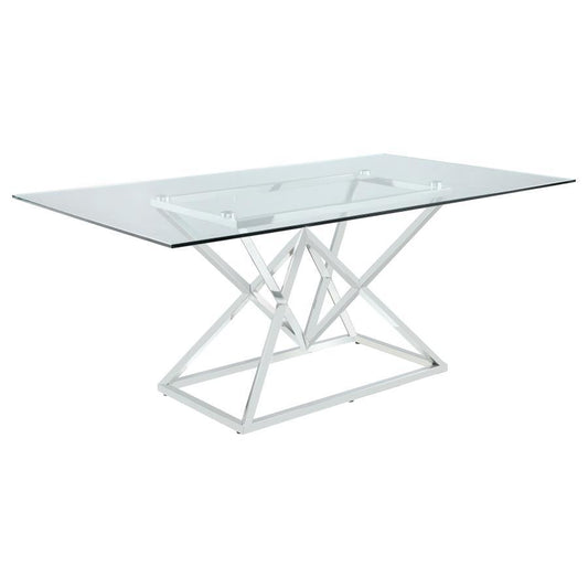 Beaufort - Rectangular Glass Top Dining Table - Chrome