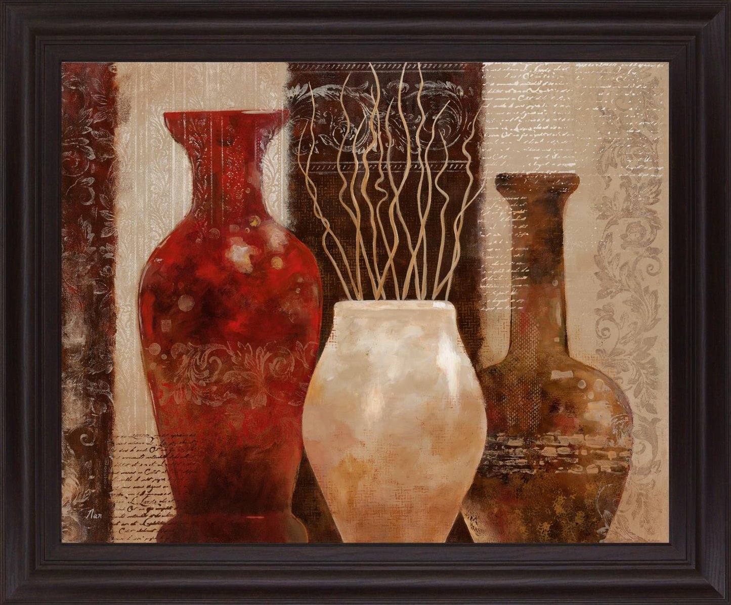 Umber Trio Harmony - 28" x 34" Framed Wall Art