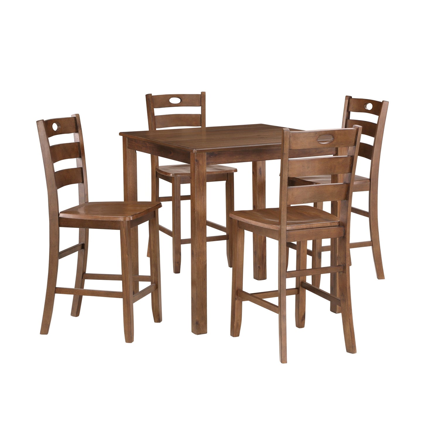 Salem - 5 Piece Counter Dining Set (Table & 4 Chairs) - Tobacco