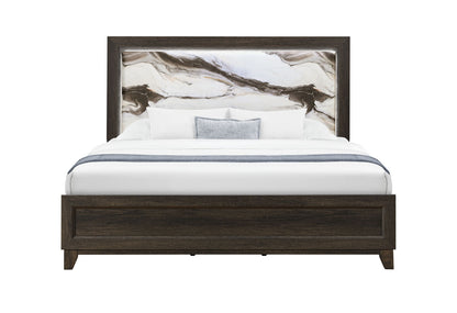 Harmony - King Bed With LED - Dark Brown