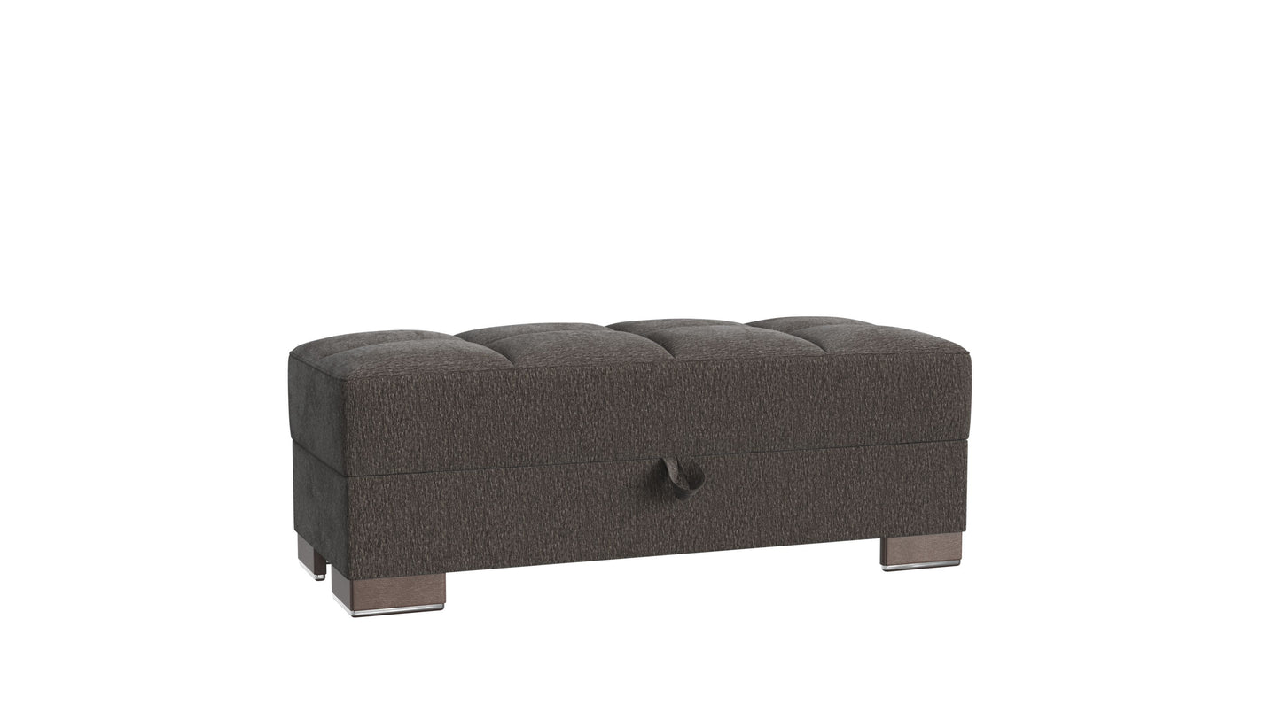 Ottomanson Armada X - Upholstered Convertible Wood Trimmed Ottoman With Storage