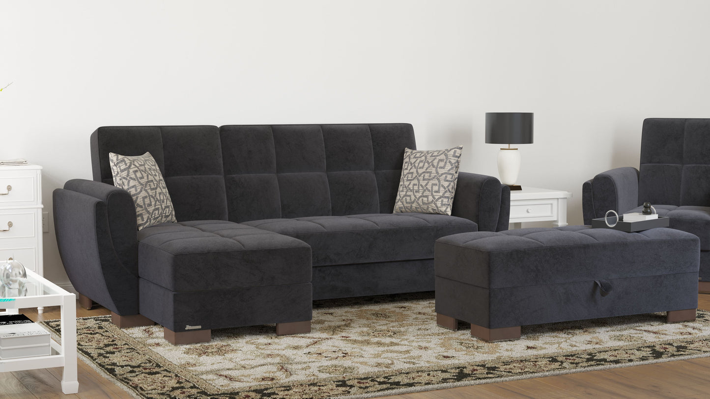 Ottomanson Armada Air - Upholstered Convertible Chaise Lounge With Storage - Microfiber