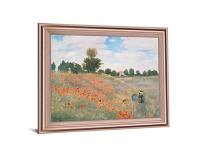 Poppy Field Stroll - 28" x 34" Framed Wall Art