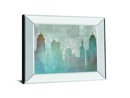 Urban Reflections By Louis Dunca-he - Mirror Framed Print Wall Art - Blue