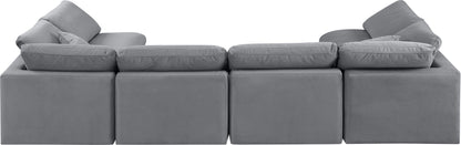 Indulge - Velvet 6 Piece Modular U-Shaped Sectional
