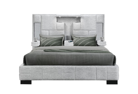 Oscar - King Bed Without Wood Trim - Gray