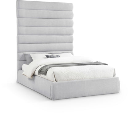 Adam - Linen Fabric Bed With 89" Headboard