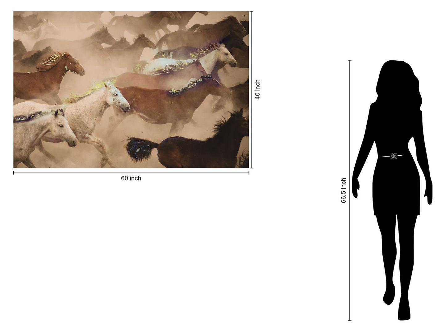 Tempered Glass With Foil - Wild Horses - Light Brown