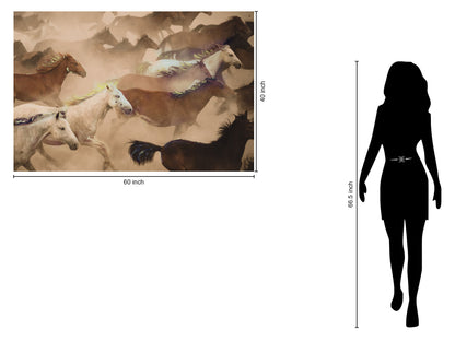 Tempered Glass With Foil - Wild Horses - Light Brown