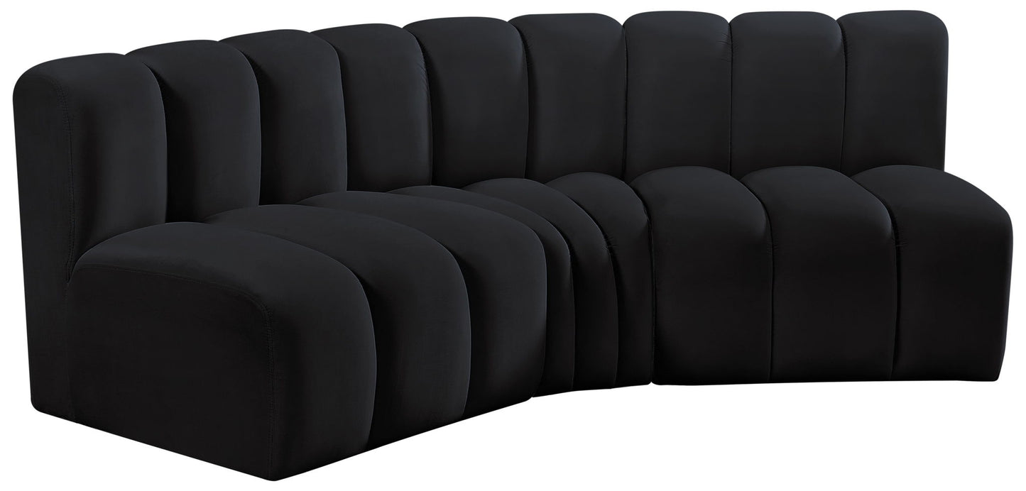 Arc - Velvet 3 Piece Modular Corner Sofa