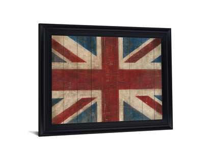 Vintage Union Motif - 28" x 34" Framed Wall Art - Dark Red