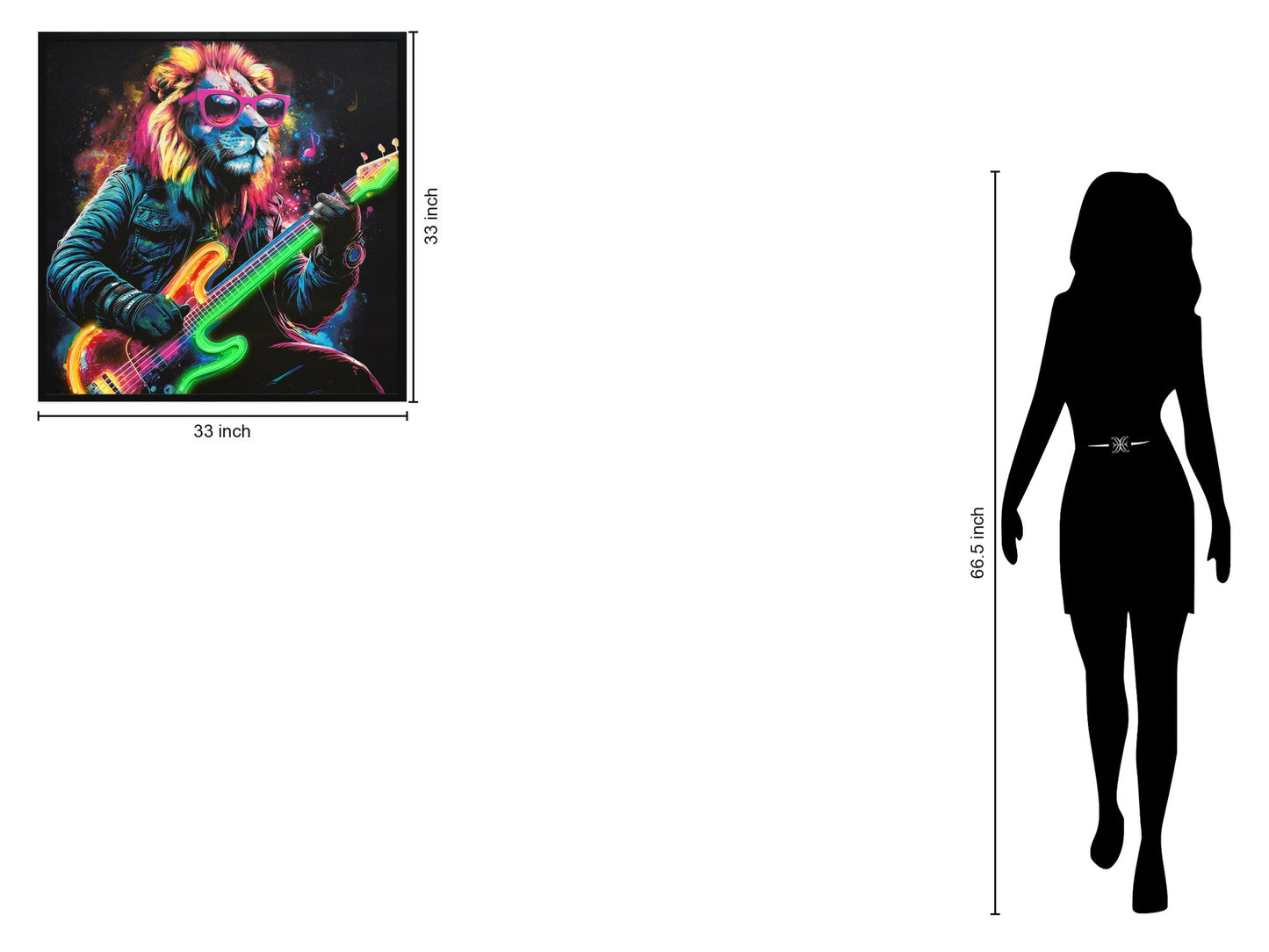 "Neon Groove II" Hand-Embellished LED In Frame - Neon / Vibrant