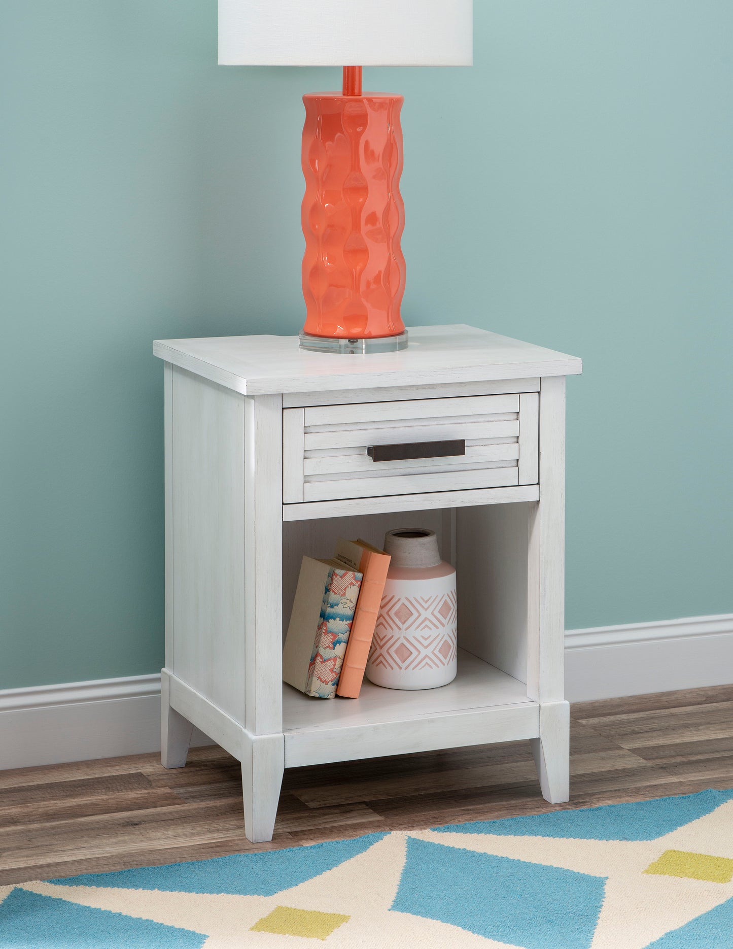 Edgewater Sand Dollar - Leg Nightstand - White