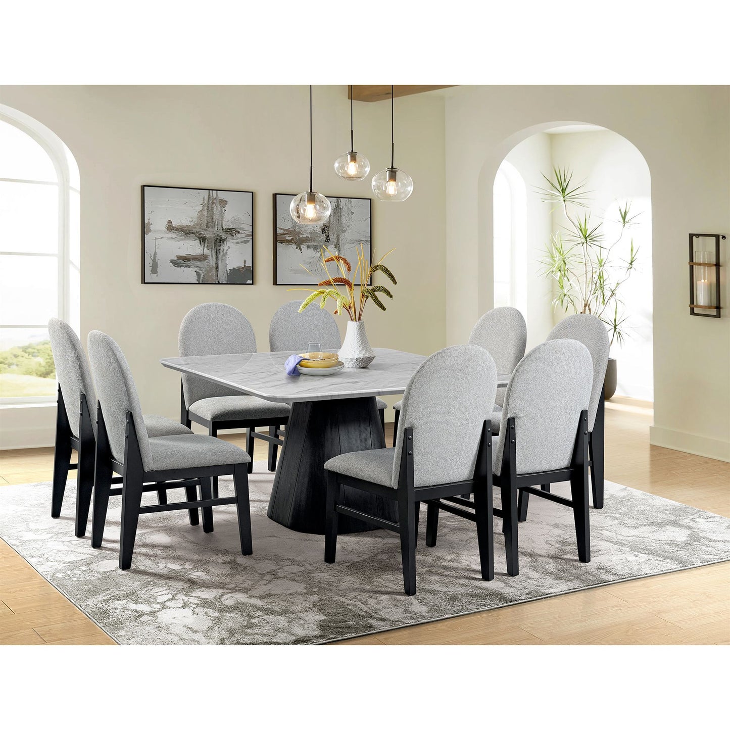 Edison - Square Dining Table - White And Black