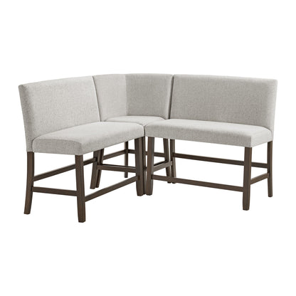 Seneca - Counter 3 Piece Corner Bench - Brown / Gray